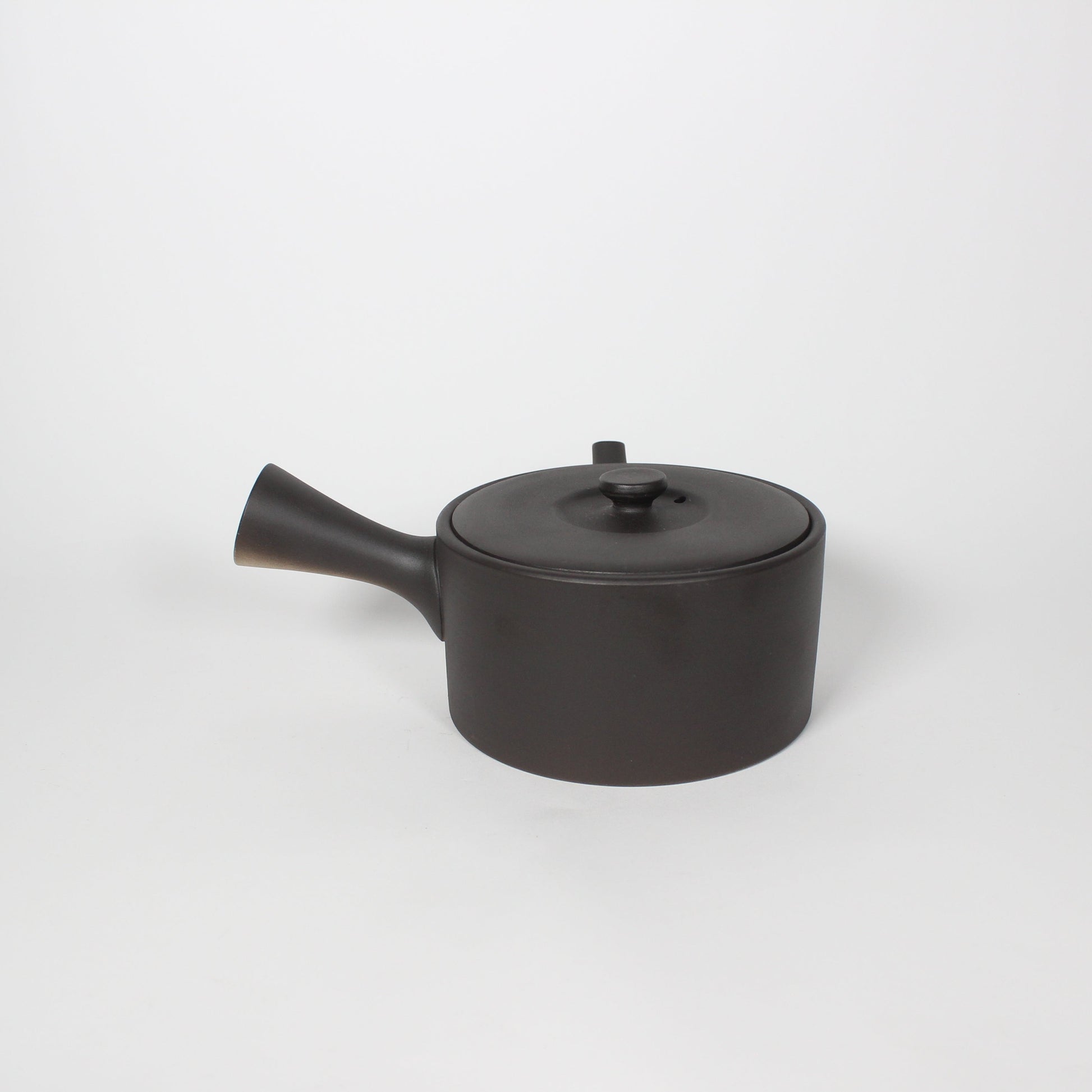 Japanese Tokoname Ceramic Kyusu Tea Pot, Dark Brown