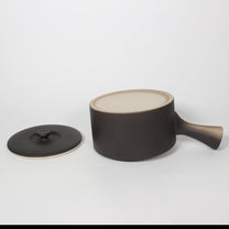 Japanese Tokoname Ceramic Kyusu Tea Pot, Dark Brown