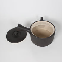 Japanese Tokoname Ceramic Kyusu Tea Pot, Dark Brown