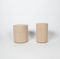 Japanese Handmade Kotodo Oak Veneer Tin-Plated Steel Tea Canister, 2 Sizes