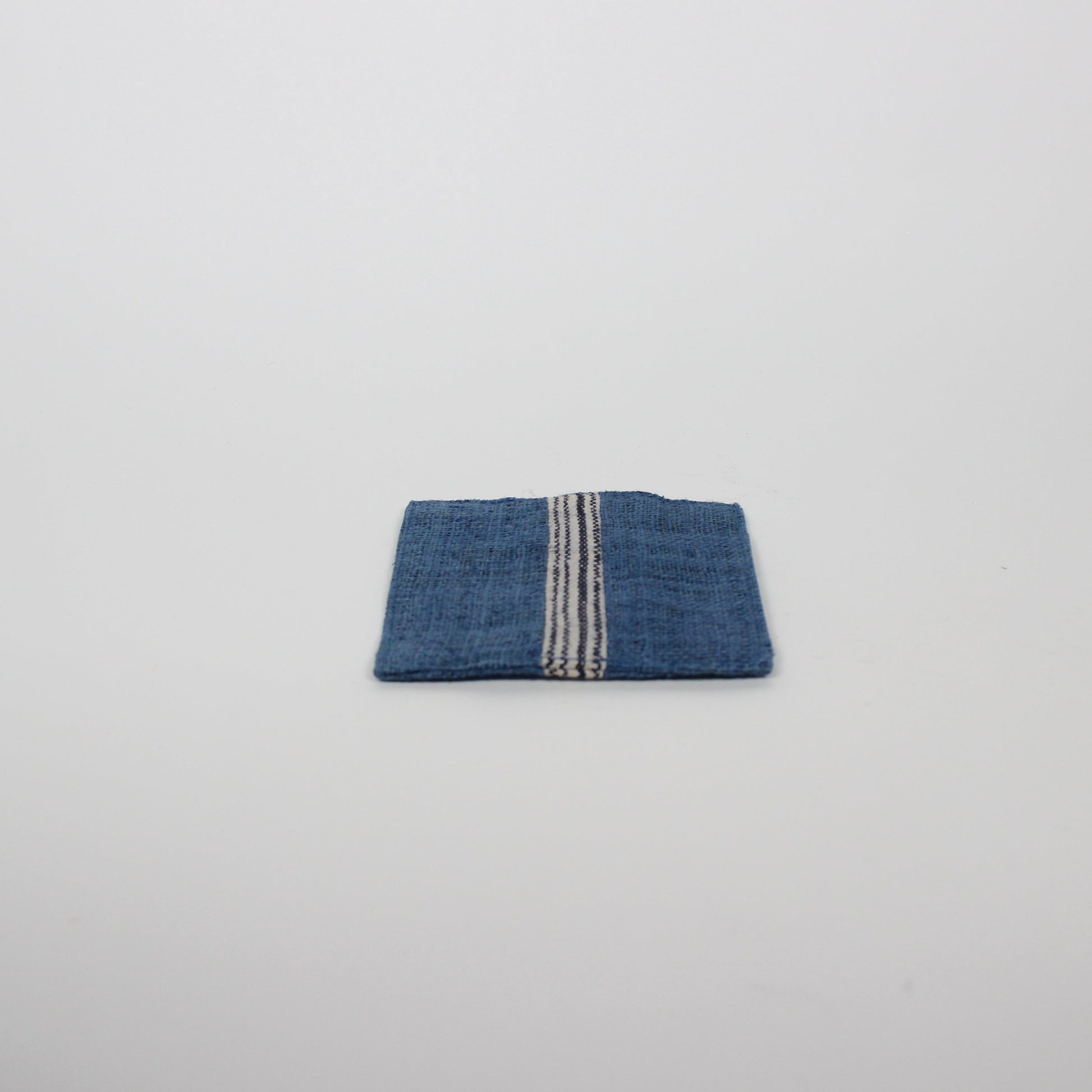 Handwoven Square Linen Coaster, Blue