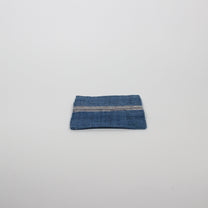 Handwoven Square Linen Coaster, Blue