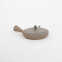 Japanese Tokoname Ceramic Flat Kyusu Tea Pot, Gradient Brown