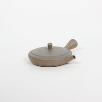 Japanese Tokoname Ceramic Flat Kyusu Tea Pot, Gradient Brown