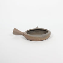 Japanese Tokoname Ceramic Flat Kyusu Tea Pot, Gradient Brown