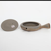 Japanese Tokoname Ceramic Flat Kyusu Tea Pot, Gradient Brown