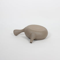 Japanese Tokoname Ceramic Kyusu Flat Tea Pot, Beige
