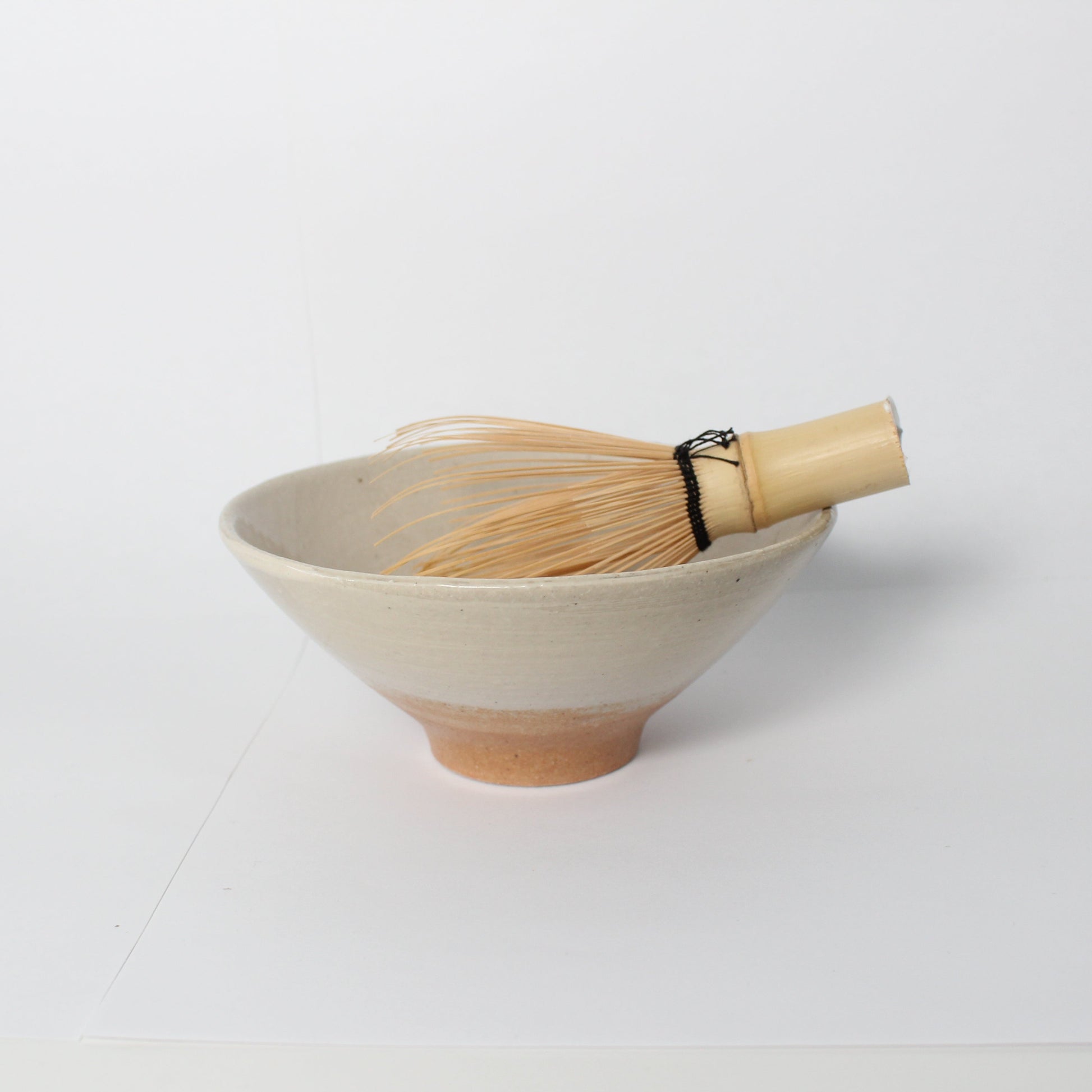 Japanese Shigaraki Ceramic Beige/Camel Brush Work Tea Bowl