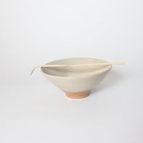 Japanese Shigaraki Ceramic Beige/Camel Brush Work Tea Bowl