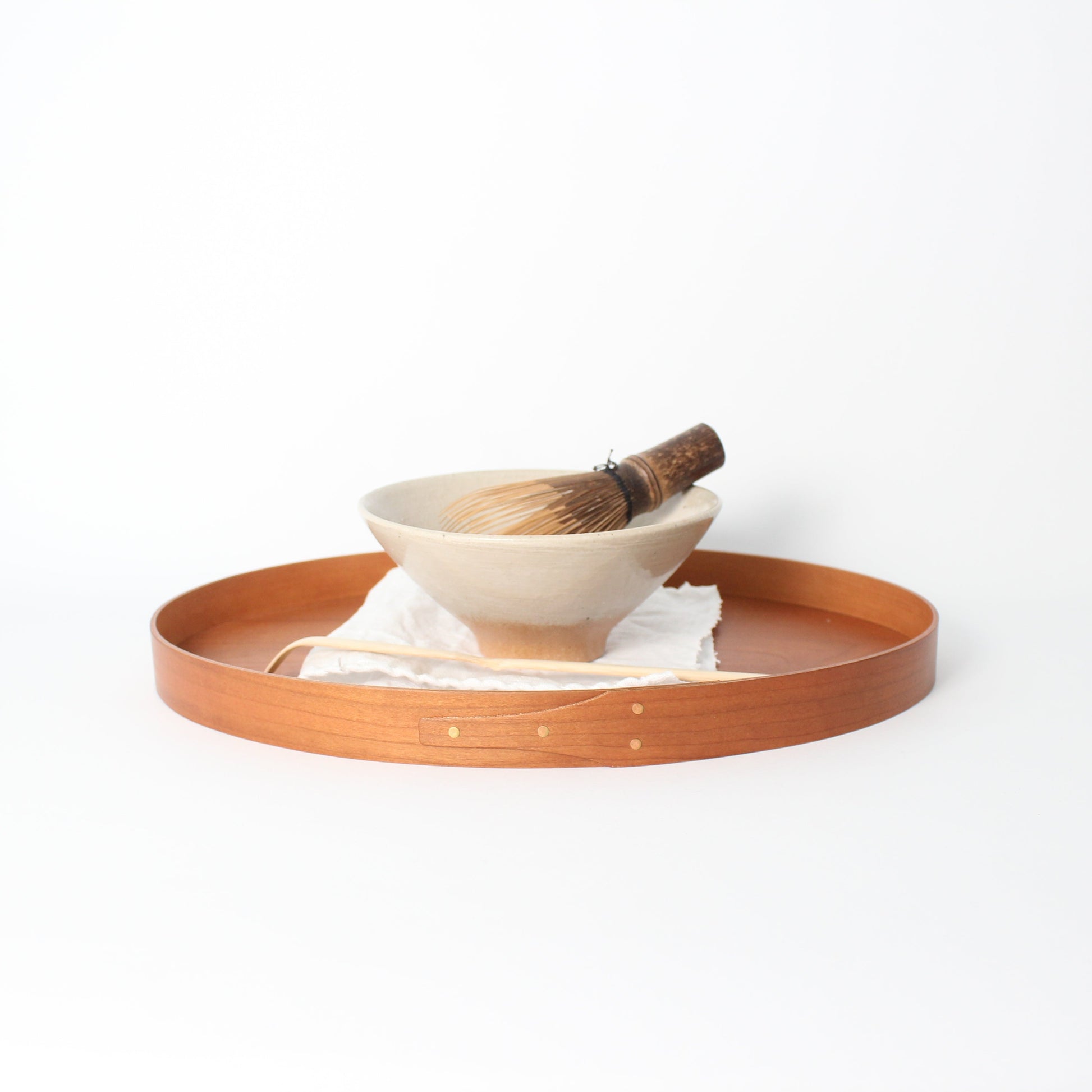 Japanese Shigaraki Ceramic Beige/Camel Brush Work Tea Bowl