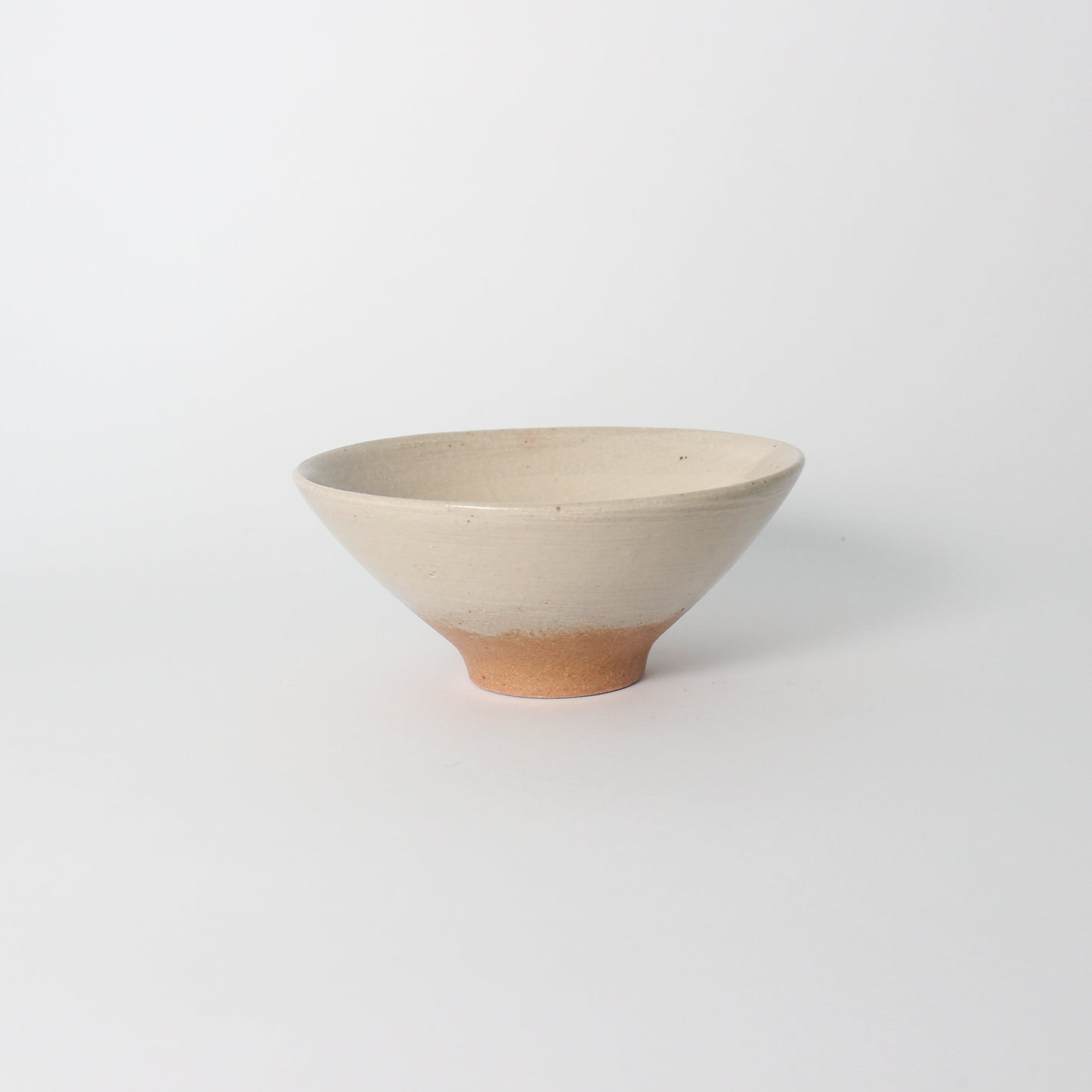 Japanese Shigaraki Ceramic Beige/Camel Brush Work Tea Bowl