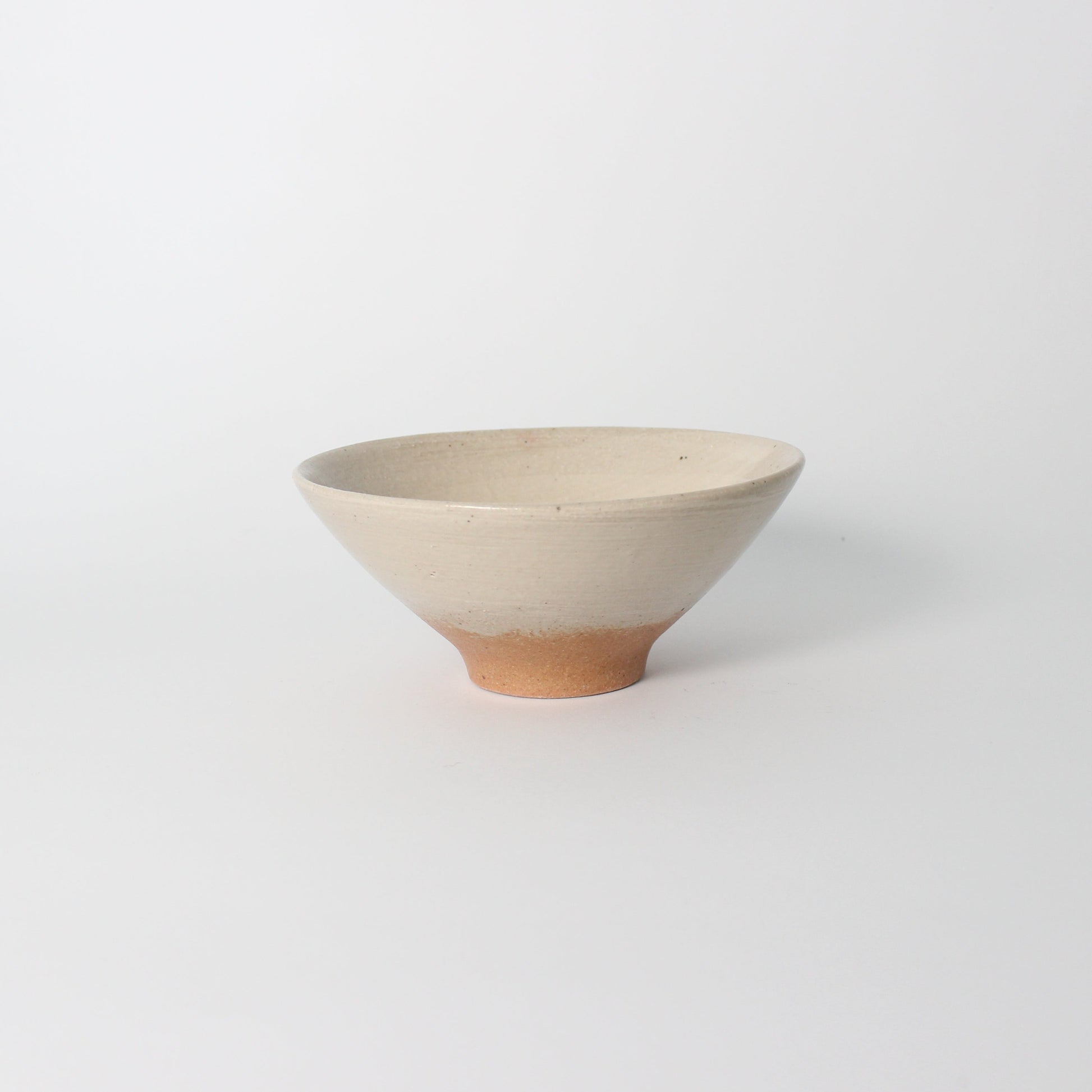Japanese Shigaraki Ceramic Beige/Camel Brush Work Tea Bowl
