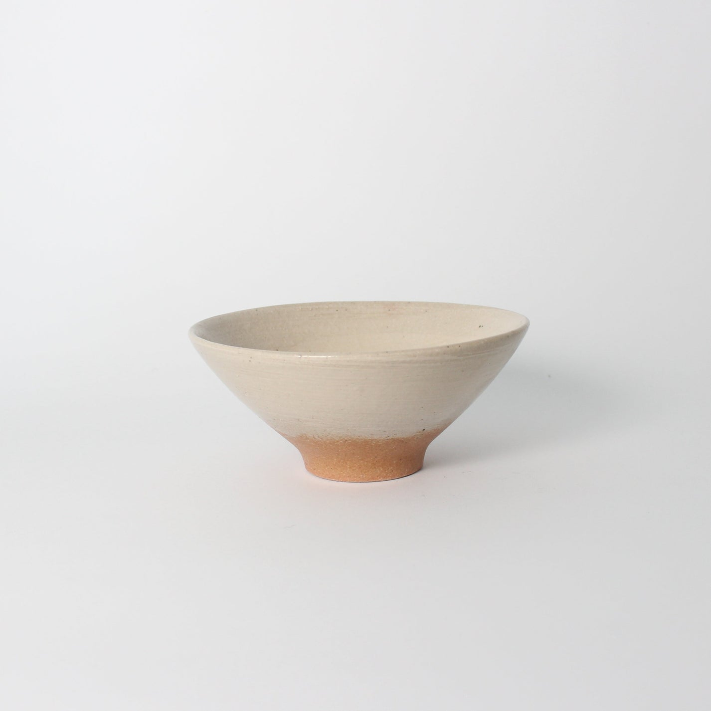 Japanese Shigaraki Ceramic Beige/Camel Brush Work Tea Bowl