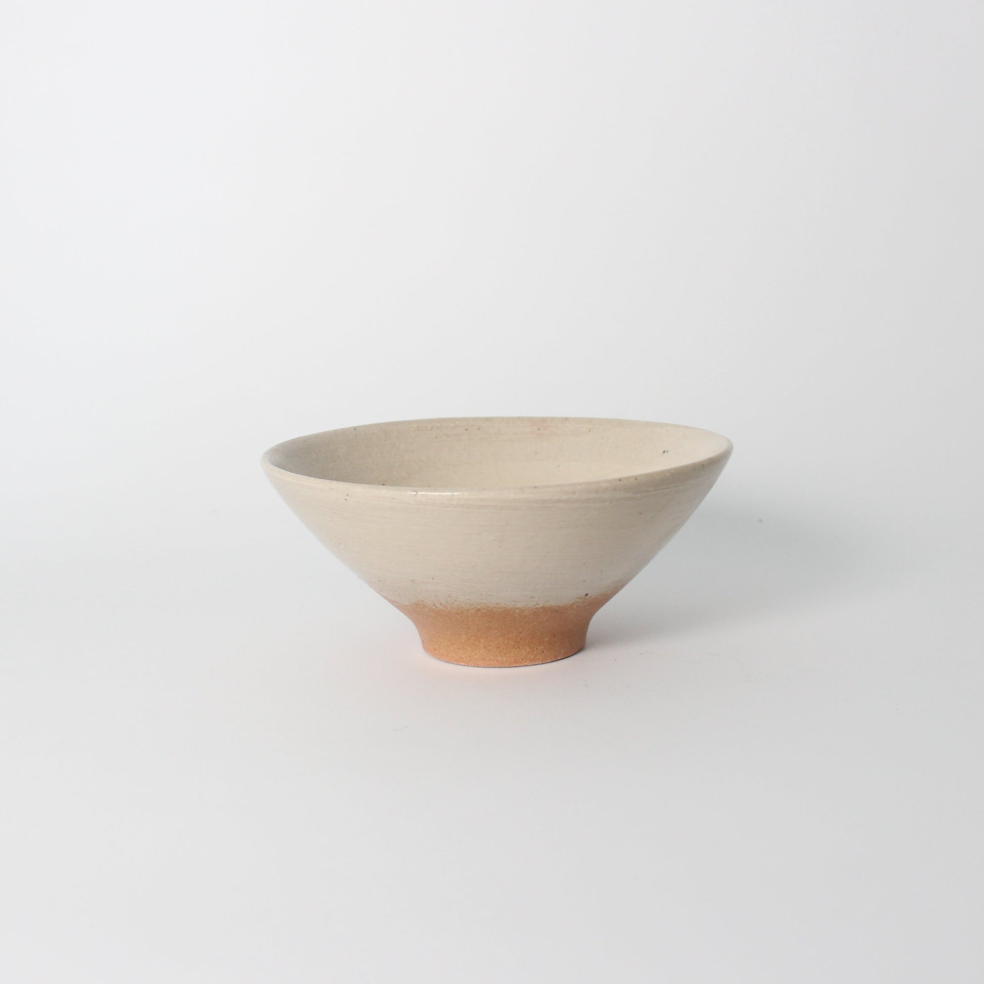 Japanese Shigaraki Ceramic Beige/Camel Brush Work Tea Bowl