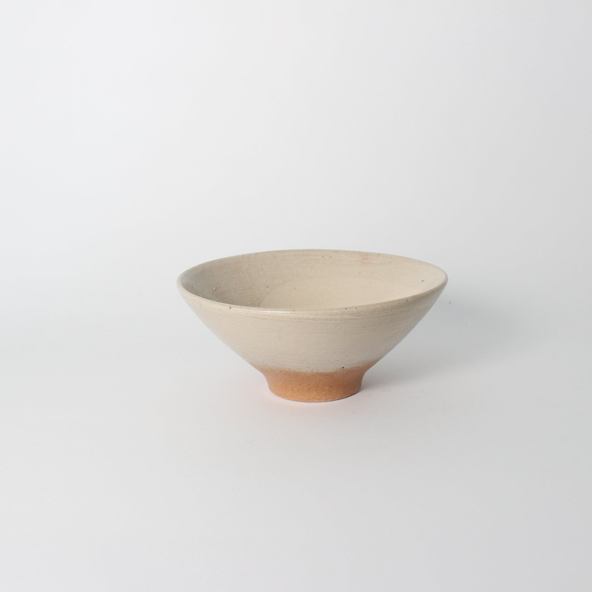 Japanese Shigaraki Ceramic Beige/Camel Brush Work Tea Bowl