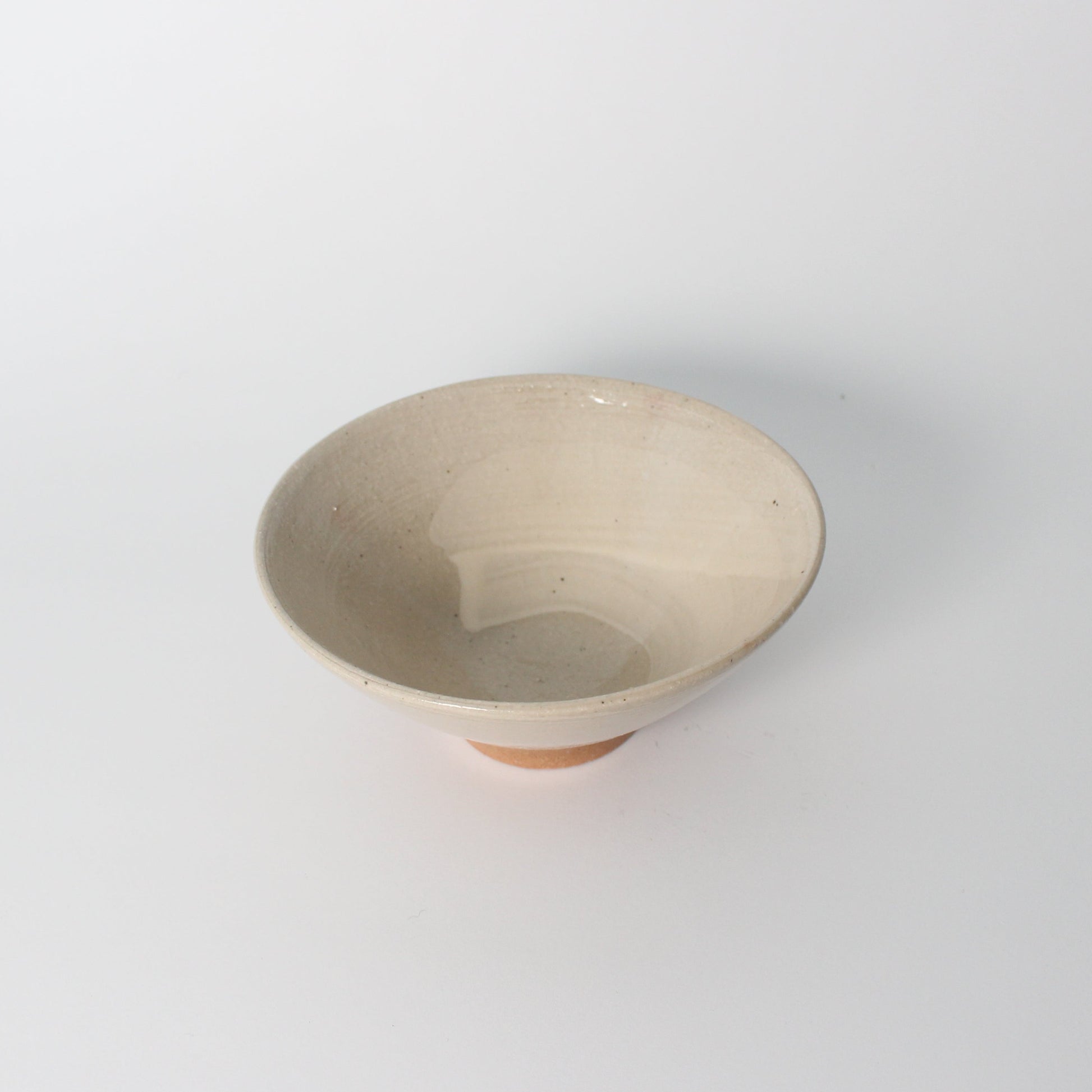 Japanese Shigaraki Ceramic Beige/Camel Brush Work Tea Bowl