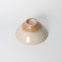 Japanese Shigaraki Ceramic Beige/Camel Brush Work Tea Bowl