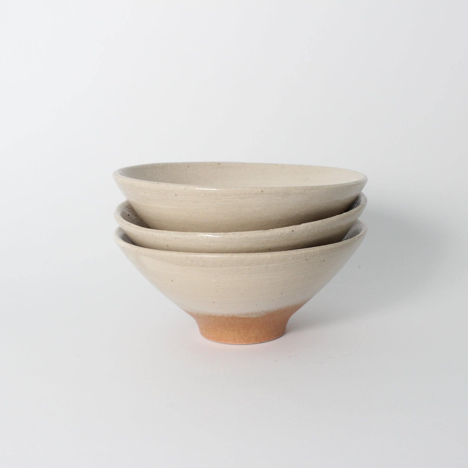 Japanese Shigaraki Ceramic Beige/Camel Brush Work Tea Bowl