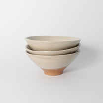 Japanese Shigaraki Ceramic Beige/Camel Brush Work Tea Bowl