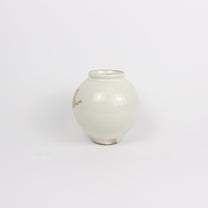 Korean Buncheong Mini Moon Jar, Crane Motif