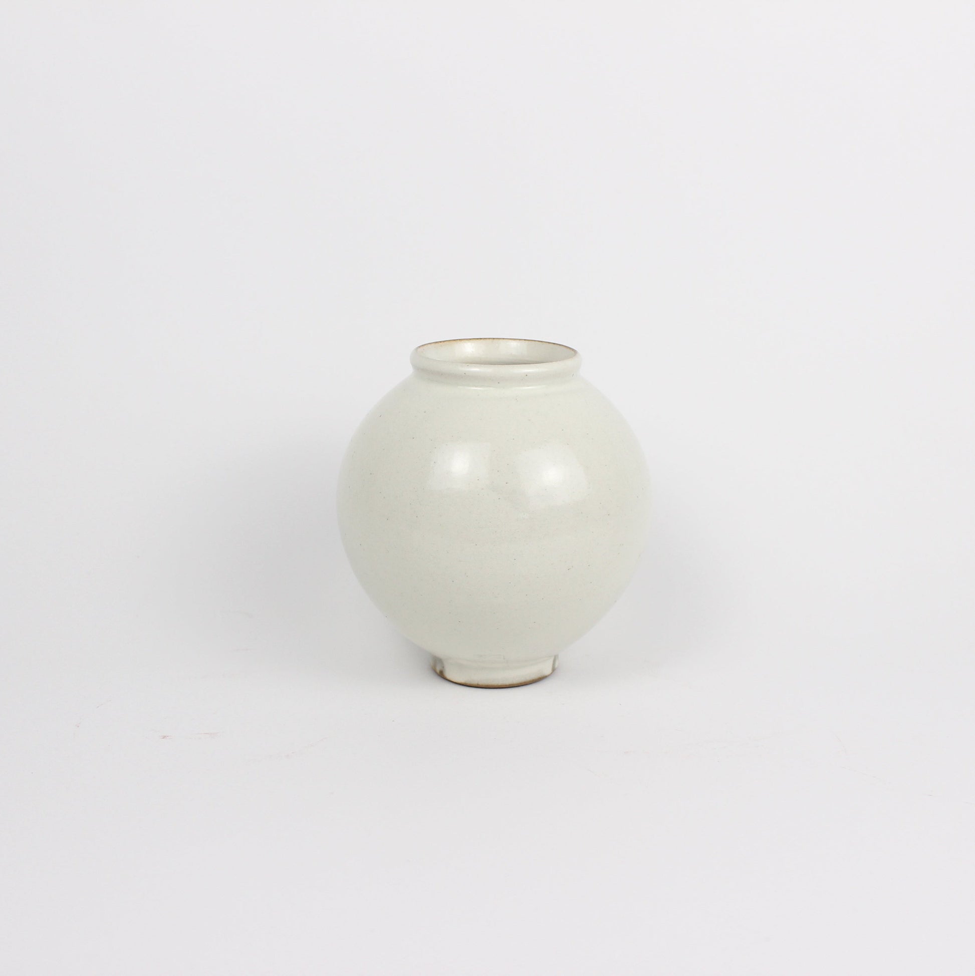 Korean Buncheong Mini Moon Jar, Crane Motif