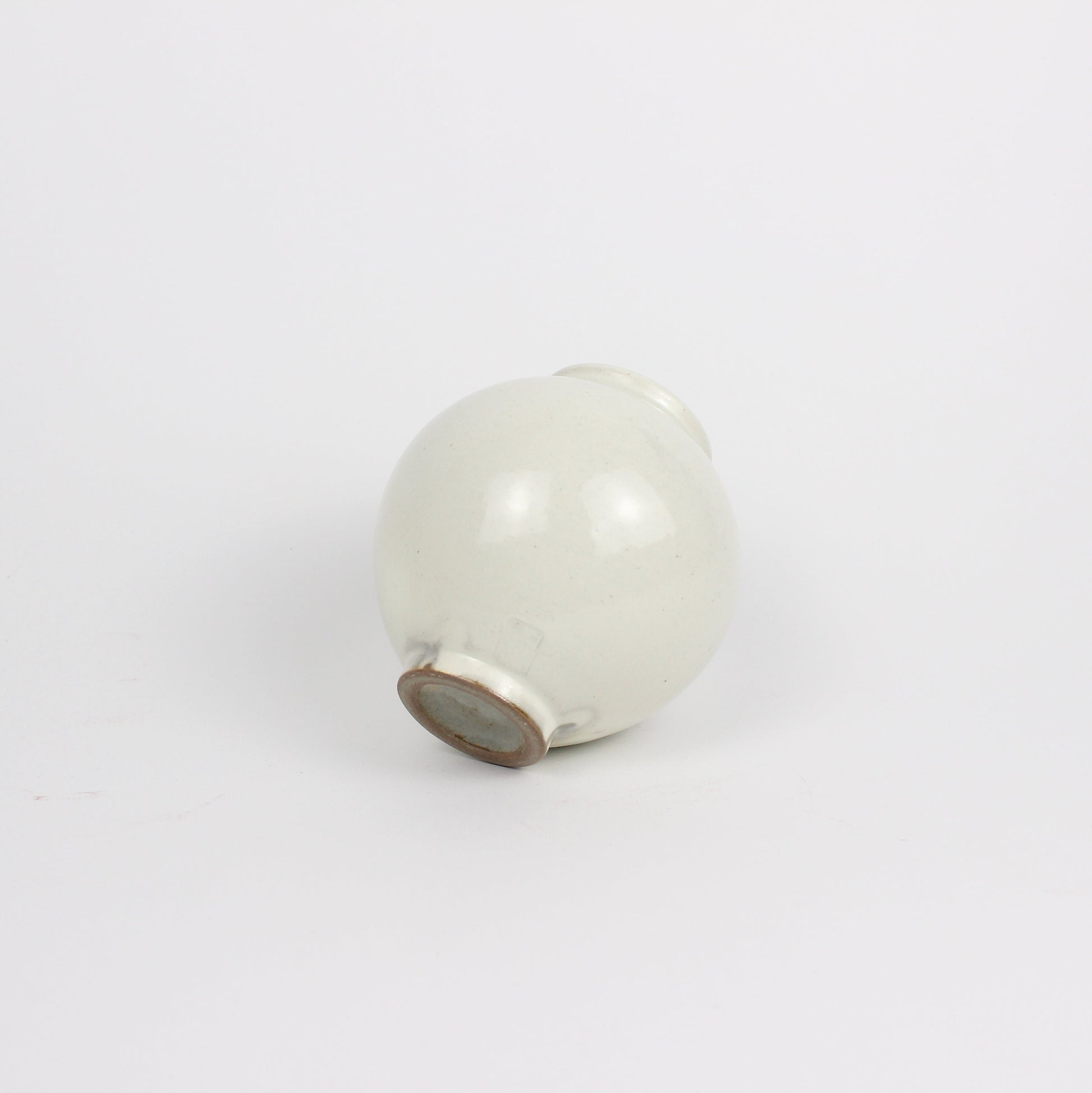 Korean Buncheong Mini Moon Jar, Crane Motif