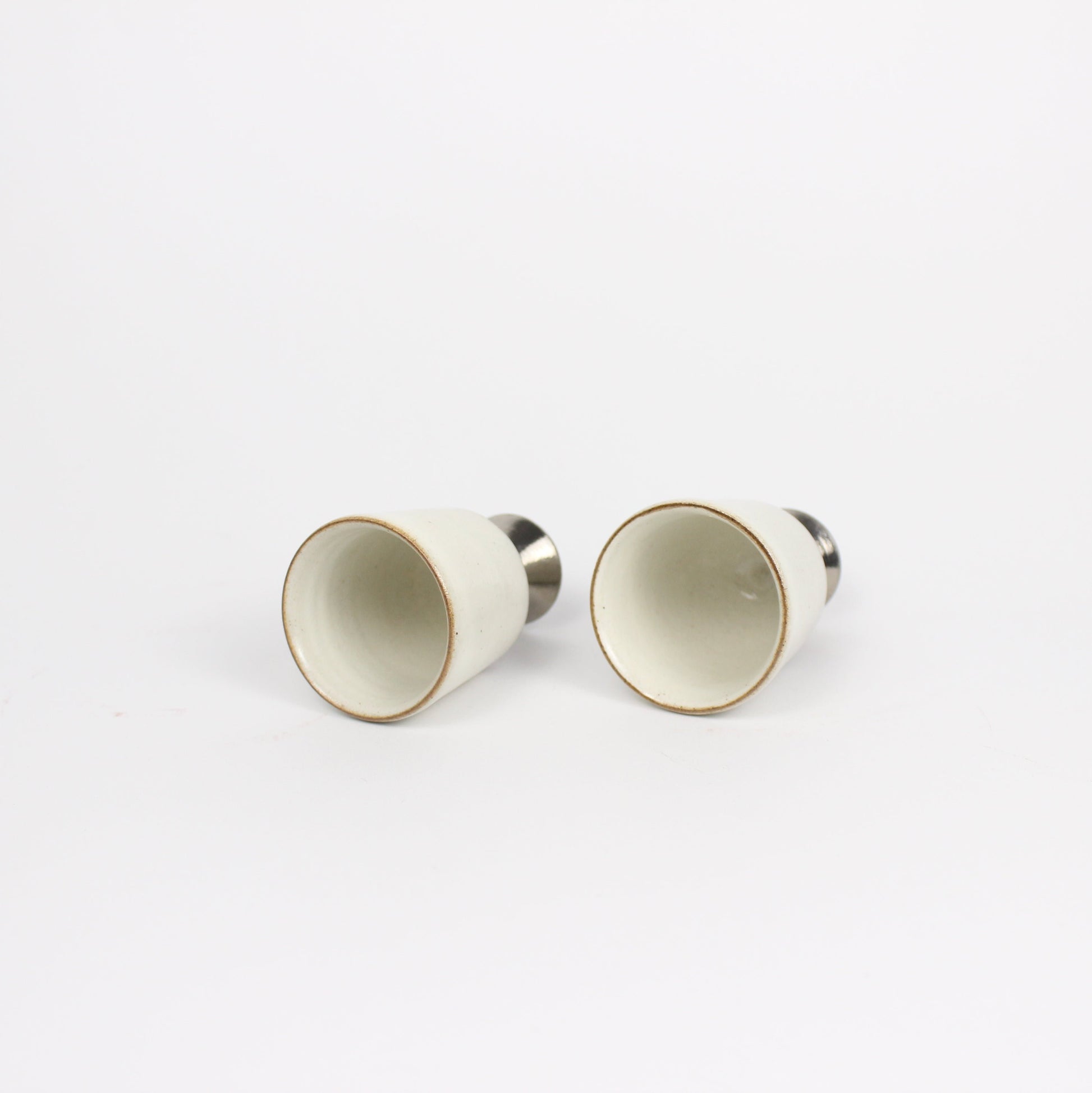 Korean Buncheong Ceramic Silver-Footed Cup