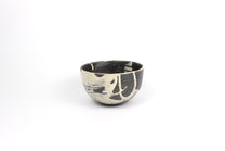 Japanese Shigaraki Ceramic Tea Bowl, Abstract Print