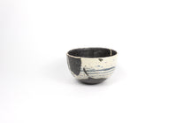 Japanese Shigaraki Ceramic Tea Bowl, Abstract Print