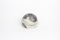 Japanese Shigaraki Ceramic Tea Bowl, Abstract Print