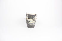 Japanese Shigaraki Ceramic Tea Cup, Abstract Print