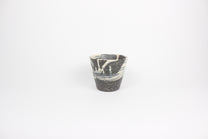 Japanese Shigaraki Ceramic Tea Cup, Abstract Print