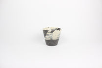 Japanese Shigaraki Ceramic Tea Cup, Abstract Print