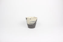 Japanese Shigaraki Ceramic Tea Cup, Abstract Print