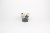 Japanese Shigaraki Ceramic Tea Cup, Abstract Print