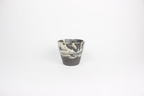 Japanese Shigaraki Ceramic Tea Cup, Abstract Print