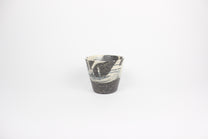 Japanese Shigaraki Ceramic Tea Cup, Abstract Print