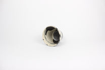 Japanese Shigaraki Ceramic Tea Cup, Abstract Print