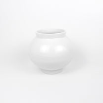 Korean Baekja White Ceramic Moon Jar, H 5.25&quot;