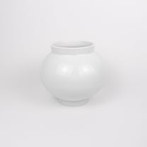 Korean Baekja White Ceramic Moon Jar, H 5.25&quot;
