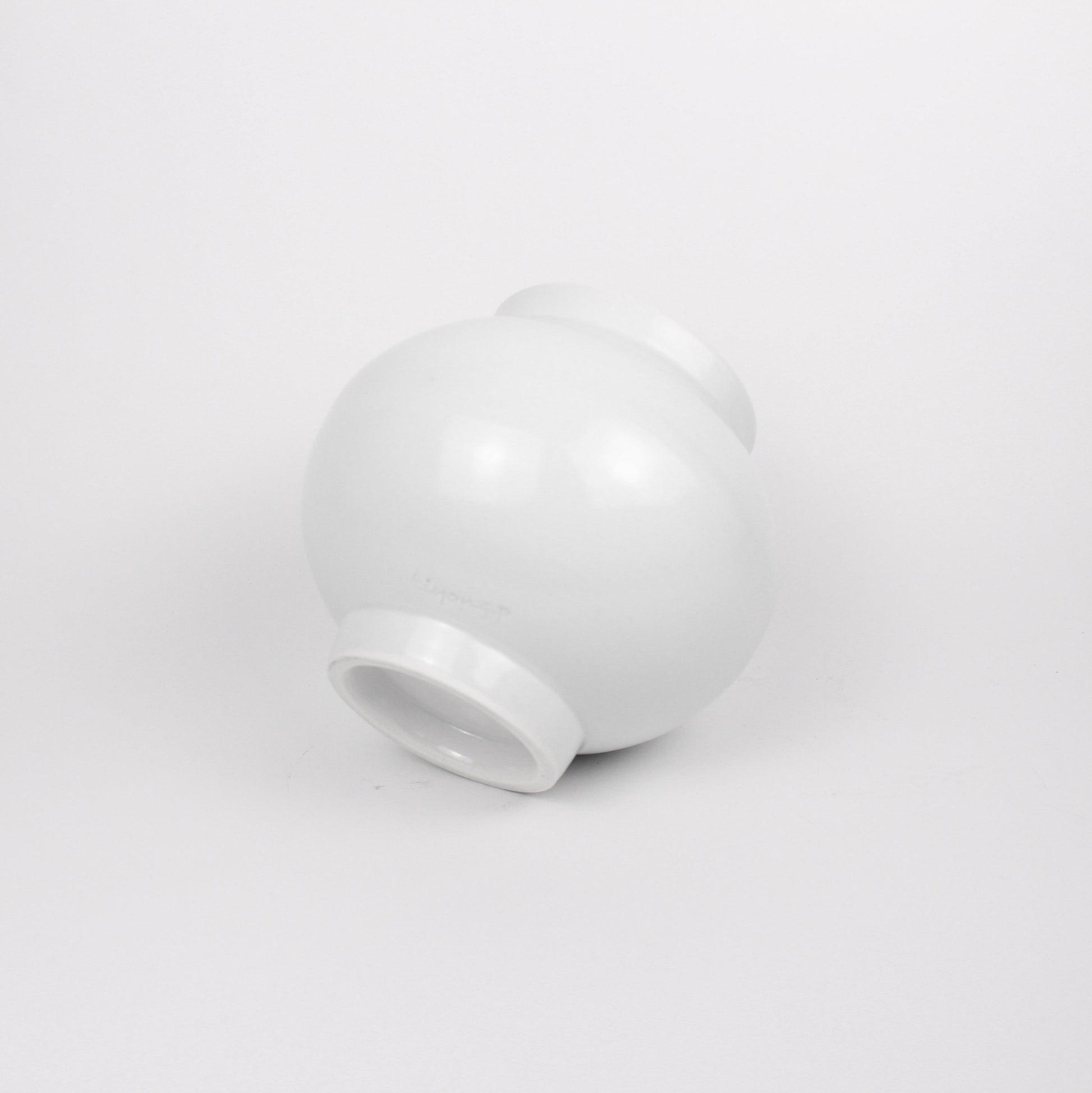 Korean Baekja White Ceramic Moon Jar, H 5.25&quot;