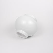 Korean Baekja White Ceramic Moon Jar, H 5.25&quot;