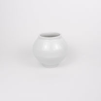 Korean Baekja White Ceramic Moon Jar, H 4&quot;