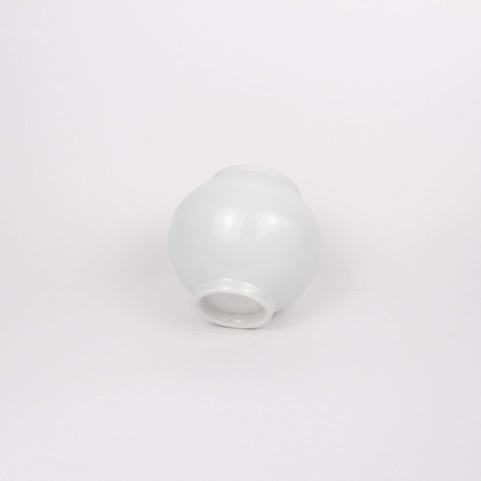Korean Baekja White Ceramic Moon Jar, H 4&quot;
