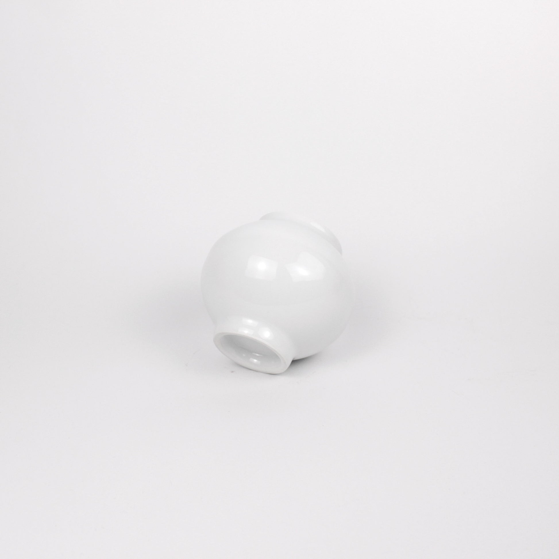 Korean Baekja White Ceramic Moon Jar, H 3.5&quot;