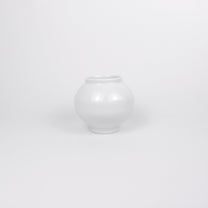 Korean Baekja White Ceramic Moon Jar, H 3.5&quot;