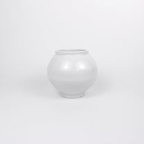 Korean Baekja White Ceramic Moon Jar, H 4&quot;