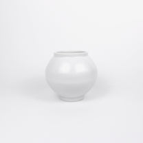 Korean Baekja White Ceramic Moon Jar, H 4&quot;