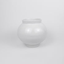 Korean Baekja White Ceramic Moon Jar, H 5.25&quot;