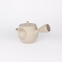 Japanese Tokoname Ceramic Kyusu High Tea Pot, Light Taupe